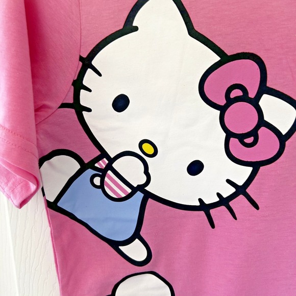 Hello Kitty Girls Pink Short Sleeve T-shirt Size Large Youth Graphics NWOT BxK - Picture 2 of 4